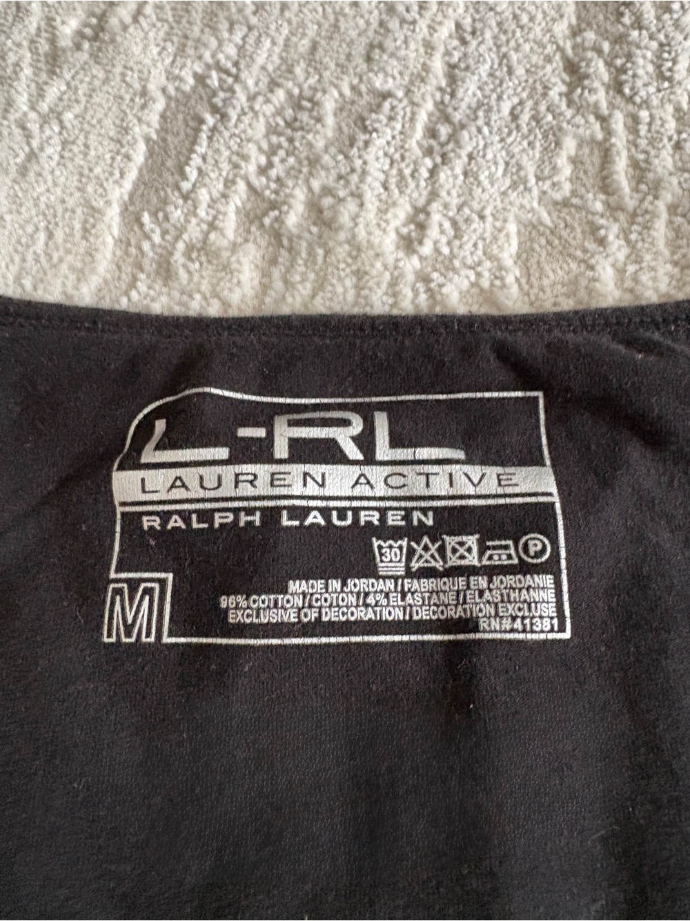 Ralph Lauren LRL Active Black Crest Tank Crop T-shirt Size M Activewear Luxe LRL - Picture 6 of 6